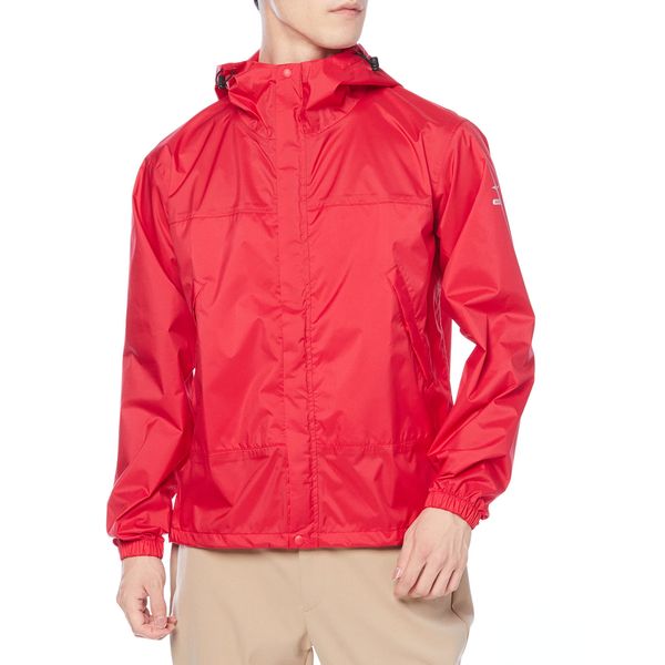 Mizuno Aqua Block Rain Jacket, Bergtec, Windbreaker, Unisex, Waterproof, Breathable, 20 Washing, Water Repellent, Outdoors, Fishing, red