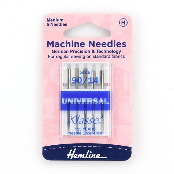 Hemline Sewing Machine Needles - Universal - Size 90/14 H100.90