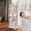 3 Tier Laundry Hamper Basket Sorter Clothes Storage Organizer Shelf Rolling Cart