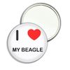 I Love My Beagle - 77mm Round Compact Mirror