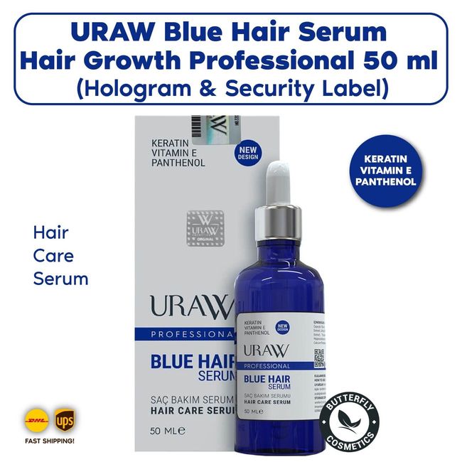 URAW Blue Hair Serum Hair Growth Professional 50 ml (Hologram & Security Label)