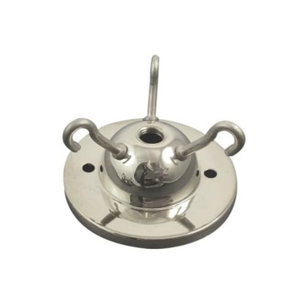 CEW COLCHESTER ELECTRICAL WHOLESALE LTD 3 Hook Ceiling Rose Plate Polished Chrome M10 Centre Hole 75mm OD
