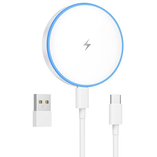MagSafe Charger 15W Magnetic Wireless Charger Fast Charging Pad Compatible with iPhone 16/15/14/13/12 Series & AirPods 3/2/Pro Magnetic MagSafe Charging Pad with Dual Ports