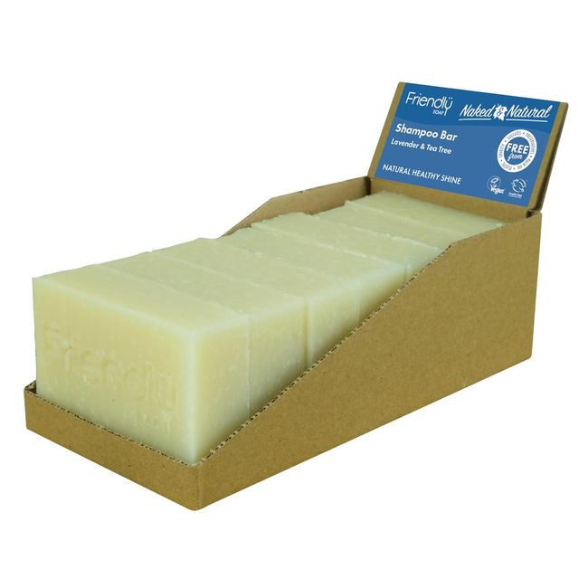 Friendly Soap - Naked & Natural Lavender & Tea Tree Shampoo Bar (7 x 95g), Nourishing, Moisturising, Soothing, Plant-Based, Cruelty-Free, Made By Hand, No SLS or Parabens, Sustainable, Recyclable