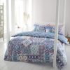 Catherine Lansfield Boho Patchwork Reversible Single Duvet Cover Set with Pillowcase Blue