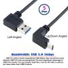 Cablecc USB 3.1 USB-C Up & Down Angled to 90 Degree Left Angled A Male Data Cable for Macbook & Tablet & Phone
