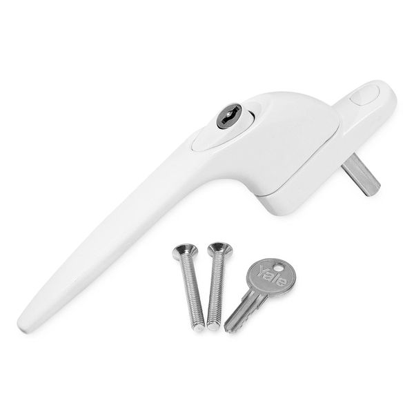 Yale uPVC Universal Window Handle Inline Locking Espag Double Glazing White 15mm