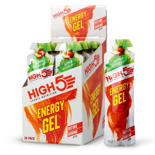 HIGH5 Energy Gel Quick Release Energy On The Go From Natural Fruit Juice (Apple, 20 x 40 g)