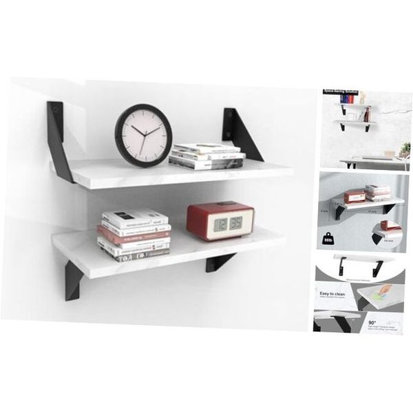 Floating Shelves, Sets of 2 Wall Shelf Marble Floating Shelving Wall Mounted