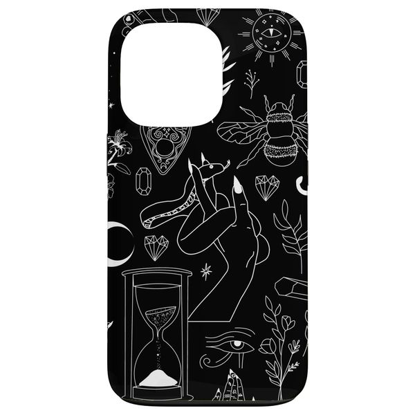 occult mystical esoteric witchcraft crystals moon black goth Case for iPhone 13 Pro