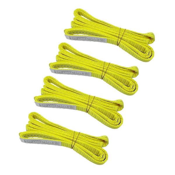 4 Pack 1" x 6' Polyester Lifting Slings Twist Eye Rigging Moving Strap 1600LBS