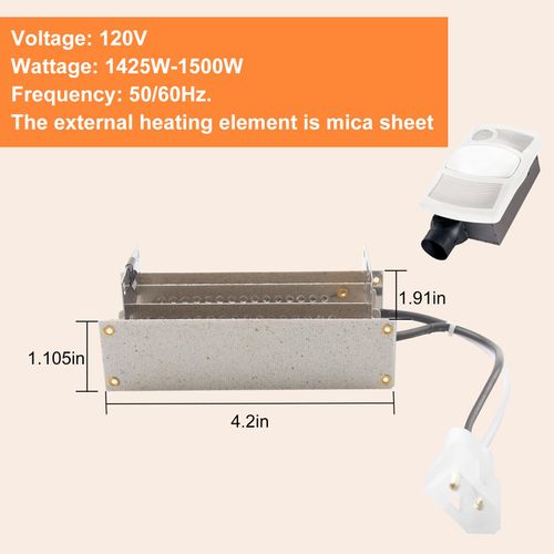 for BroanNutone S97020888 Heater Element Only for Heater/Fan/Light, Bathroom Fan Heater Element Replacement Part Fits 765hfl 765hl Qtx100hl Qtx110hl