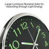 12" inch Modern Battery Wall Clock Luminous Glow Night Light Quartz Silent Large