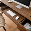 Modway Merit Mid-Century Modern 60" Wall Mount Computer Office Desk in Walnut