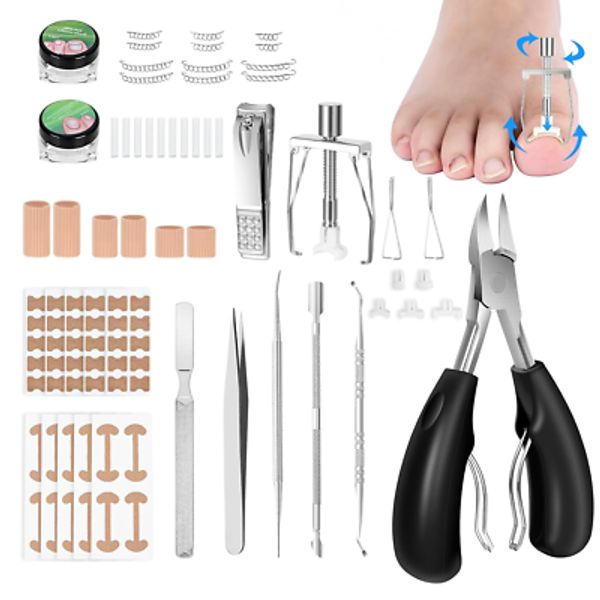 Ingrown Toenail Removal Tool Kit: 113Pcs Ingrown Toe Nails Clipper for Thick Cur