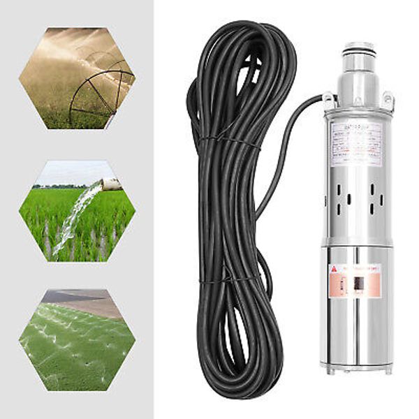 180W DC 12V Solar Water Pump Submersible Bore Hole Deep Well Pump Farm Ranch