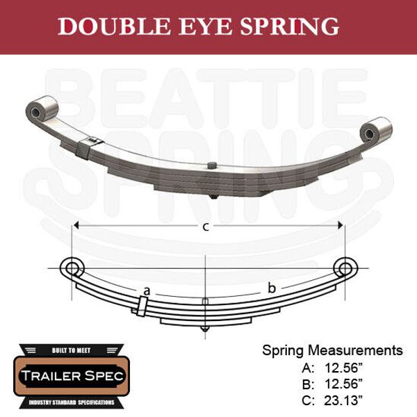 Trailer Leaf Spring Double Eye 12.56" x 12.56" / 23.13" Long / 2500lbs