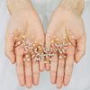 Handcess Leaves Bride Wedding Headbands Gold Crystal Headpieces Pearls Bridal Hair Accessories for Bride and Bridesmaids