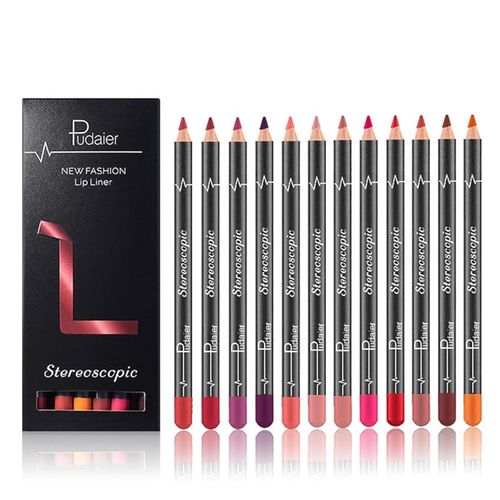 Beteligir Matte Lip Liner 12 Pcs Nude Brown Series Set di matite per labbra altamente pigmentate e vellutate Matite per labbra durevoli e resistenti all'acqua (03)