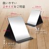 ICHIFUJI Standing Mirror, Tabletop Mirror, Stand Mirror, Makeup Mirror, Freely Adjustable Angle, Foldable, (M, Pink White)