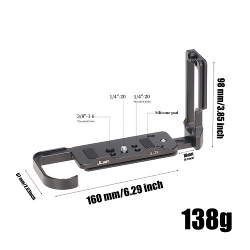 Z8 L Bracket, Hersmay Quick Release Vertical Shoot L Bracket Plate for Nikon Z8 Mirrorless Camera Hand Grip Fit Arca Swiss Standard