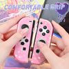 DLseego Protective Case for Switch/Switch OLED Controller, Transparent Glitter Soft TPU Switch Joycon Controller Protective Grip Case Shell, Left and Right Handles, Pink