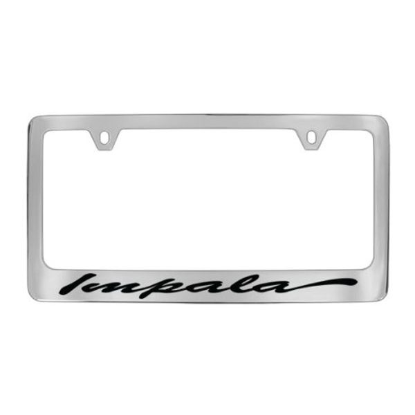Chevrolet Impala License Plate Frame Holder (Chrome & 2 Hole & Bottom Wide & Scripted)