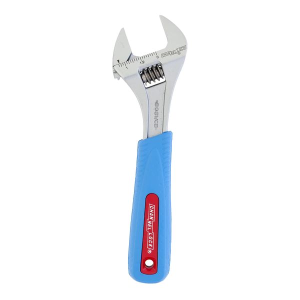 Channellock 808WCB 8-Inch Chrome Adjustable Wrench with Code Blue Grips