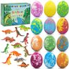 Easter Eggs Bath Bombs for Kids with Toys Inside for Girls Boys - 12pcs Bulk Large Surprise Colorful Dinosaur Egg Bubble Bath Fizzies, Gentle and Kids Safe for Birthday Gift Stuffers Christmas