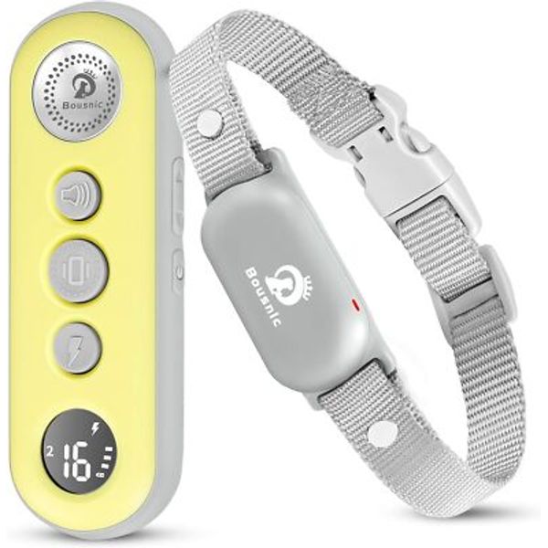 Bousnic Yellow Dog Training Collar Shock Remote Waterproof 1000Ft Range