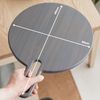 Eclipse Acacia Wood Cutting Board/Round Cutting Board with Handle (Grey, L)