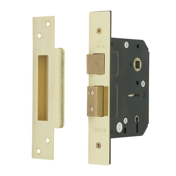 Sterling MLS530 3-inch/76mm 5-Lever‎ Rectangular Sashlock - Brass