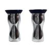 Candle Light Holder Solid Aluminum Navy Blue Finish Pair Stand Renovators Supply