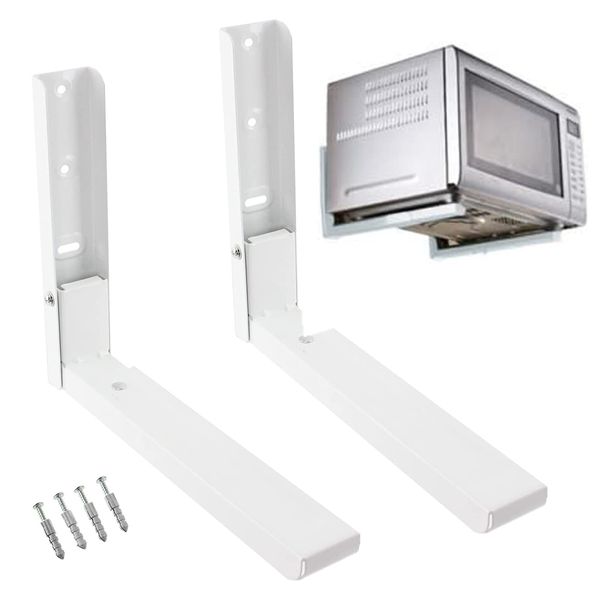 SPARES2GO Universal Extendable Wall Mounting Brackets for Microwave (White)…