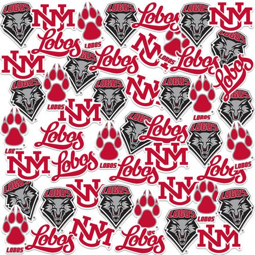 The University of New Mexico Spirit Logo Vinyl Large Deluxe Stickers Variety Pack - Laptop, Water Bottle, Scrapbooking, Tablet, Skateboard, Indoor/Outdoor