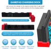 DEARCOOL Charging Dock Station Replacement for Nintendo Switch & OLED Model Joycons,Charge 1-4pcs Controllers Simultaneously-Low Standby Power Consumption&Electricity-Saving (Black & Red)