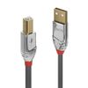 LINDY 36645 USB 2.0 Type A to B Cable, Cromo Line - Grey, 7.5m