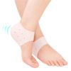 HappyHome Heel Protective Supporter Cover Moisturizing Prevents Stays in Stays Shock Absorption Foot Cushion Insoles Left and Right Use 2 Pieces (Translucent (with Holes))