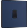 BG Electrical Single Intermediate Wall Light Switch, Screwless Front Plate, Round Edges, Evolve, Matt Blue, 20A, 16AX, PCDDB13B