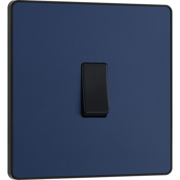 BG Electrical Single Intermediate Wall Light Switch, Screwless Front Plate, Round Edges, Evolve, Matt Blue, 20A, 16AX, PCDDB13B