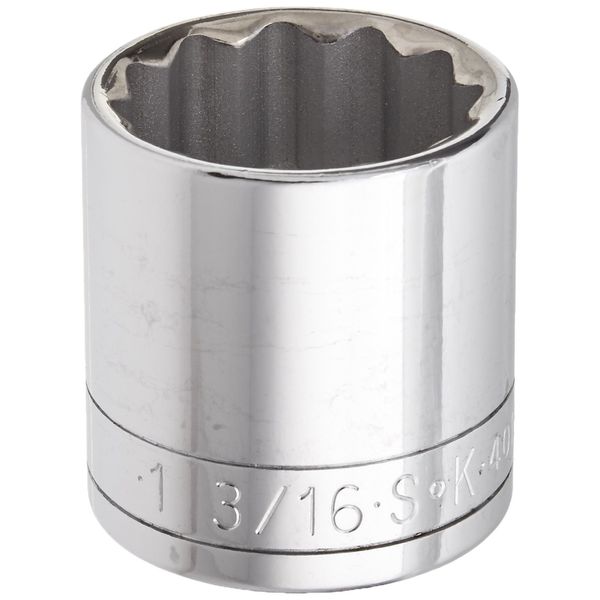SK Tools USA 1/2" Drive, 1-3/16", 12 Point, Standard Chrome Socket | 40138