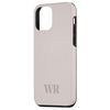 Initials WR Name Monogram W R Letter Lite Beige Tan Tough Case for iPhone 12 mini