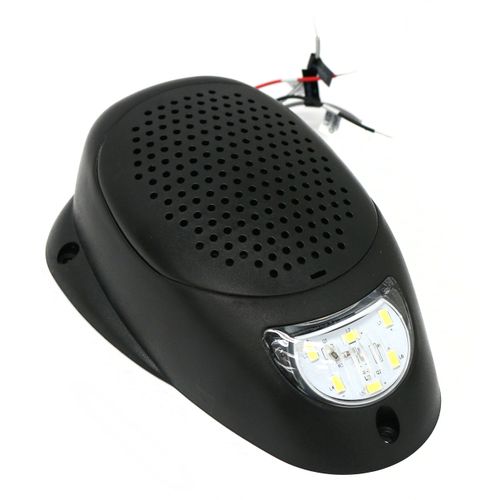1 Factory Radio Black 3" Water Resistant Surface Mount Satellite Speaker White LED Lighting 12V
