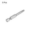 sourcing map 5pcs TS25 Magnetic Security Star 5 Point Screwdriver Bit 1/4" Hex Shank 2" Length