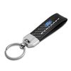 Black Leather & Carbon Fiber Key Chain Black Stitching - Ford Explorer
