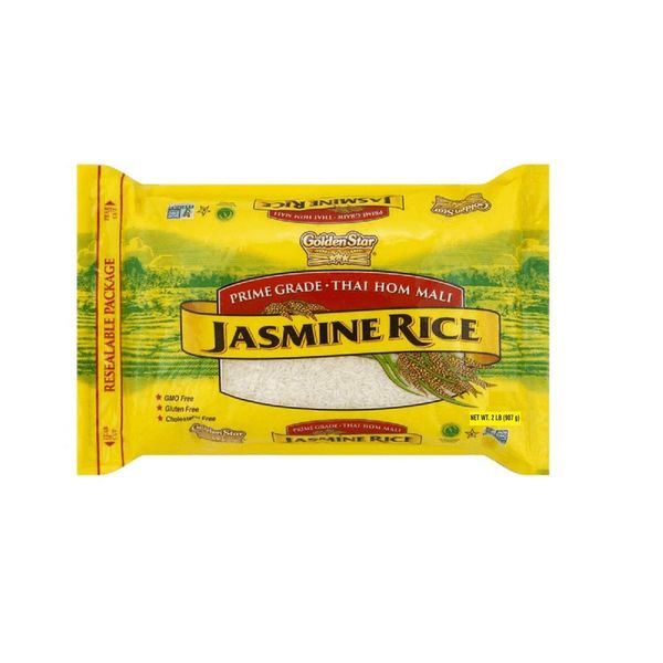 Golden Star Prime Grade Long Grain Fragrant Jasmine Rice, 2 Lb