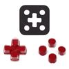 eXtremeRate Custom Replacement Dpad Action Button with No Engraving Two-Tone for PS5 Controller Dpad Face Button [Cosmic Red & Clear]