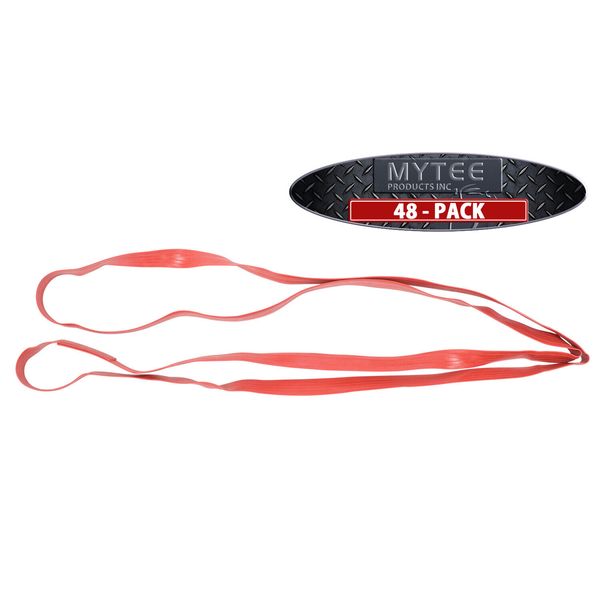 (48 Pack) Mover Band 3/4" x 42" Red, 84" Fully Stretched, for Moving Packing ...