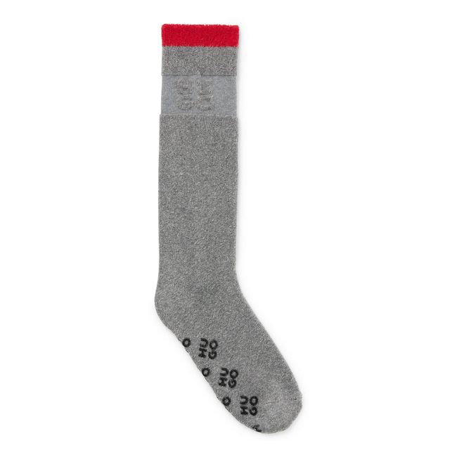 HUGO Herren HOMESOCK CC Haussocken aus Baumwoll-Mix mit Stack-Logos Grau 40-46