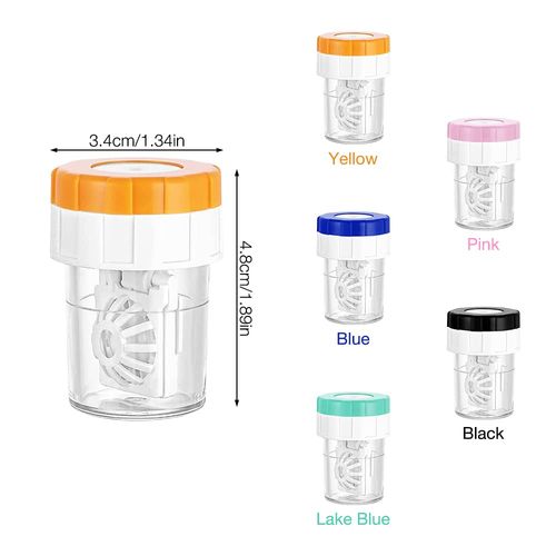 Gobesty Pack of 10 Contact Lens Containers, Contact Lenses, Soaking Case, Manual Contact Lens Cleaner, Contact Lens Case, Contact Lens Storage for Daily Use, blue, Fashion